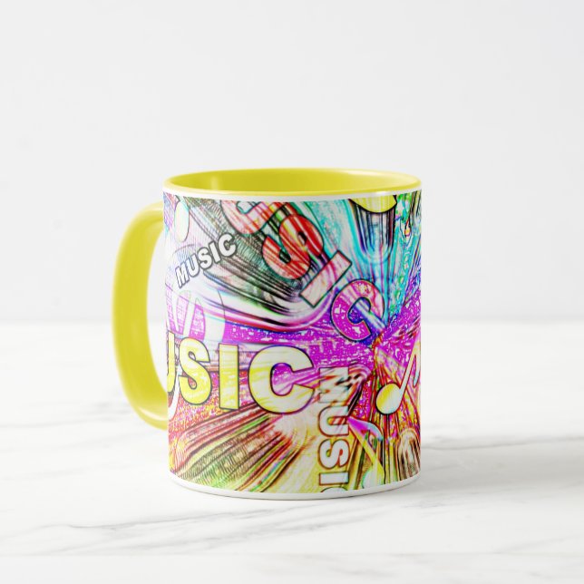 Caneca Colagem de Música (Frente Esquerda)