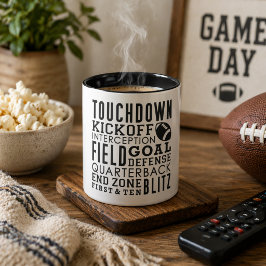 Caneca Colagem de Termos de Futebol