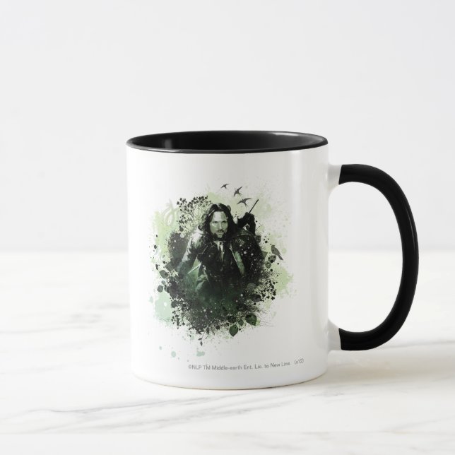 Caneca Colagem de vetor Greenish Aragorn (Direita)
