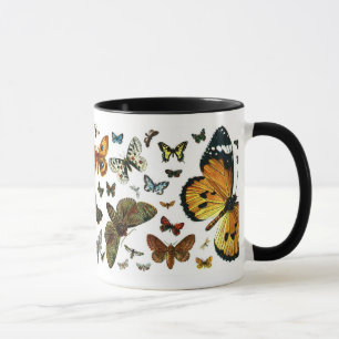 Caneca Colagem européia da borboleta