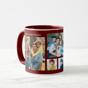 Caneca Colagem Personalizada de 5 Fotos Nome da Família M