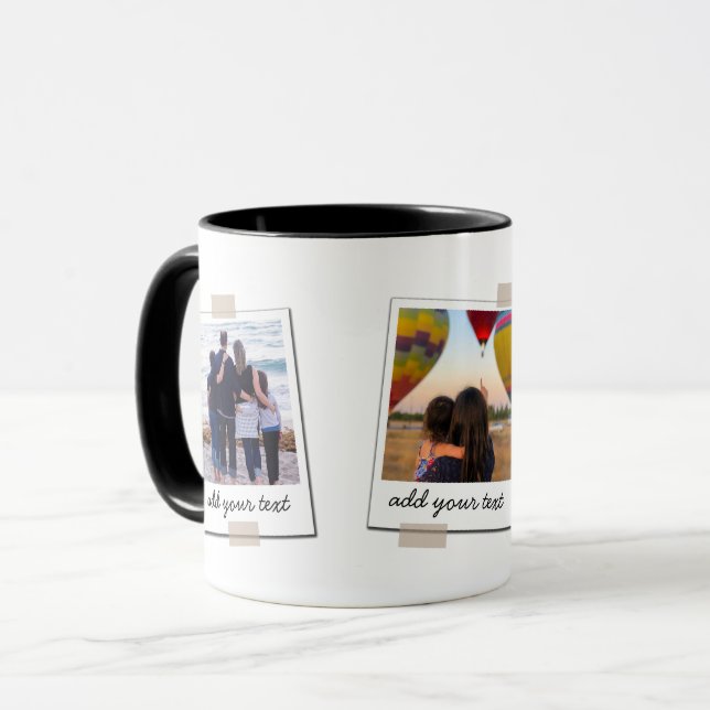 Caneca Colagem Personalizada de Fotografias da Família 3  (Frente Esquerda)