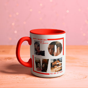 Caneca Colagem personalizada de fotos "AMOR" no estilo mo