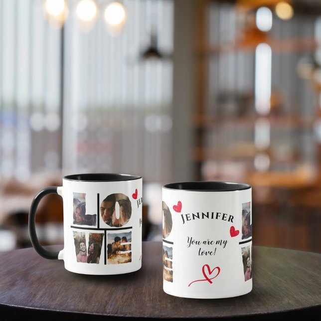 Caneca Colagem Personalizada de Fotos do AMOR I Um Estilo (Criador carregado)