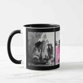 Caneca Colagem personalizada de fotos em preto e branco