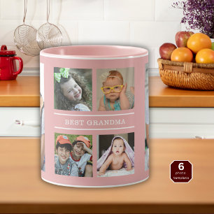 Caneca Colagem Personalizada Melhor Avó Netos 6 Fotos Ros