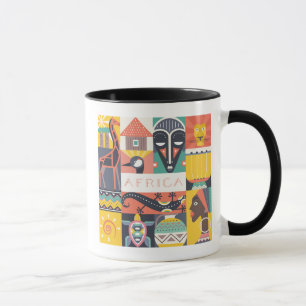 Caneca Colagem simbólica africana da arte