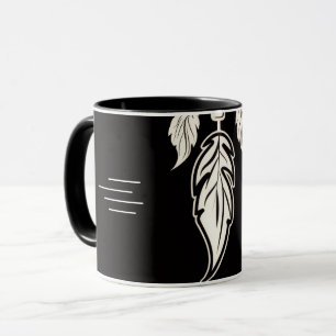 Caneca Colar de Pingente de Pena para Homens – Prata Mini