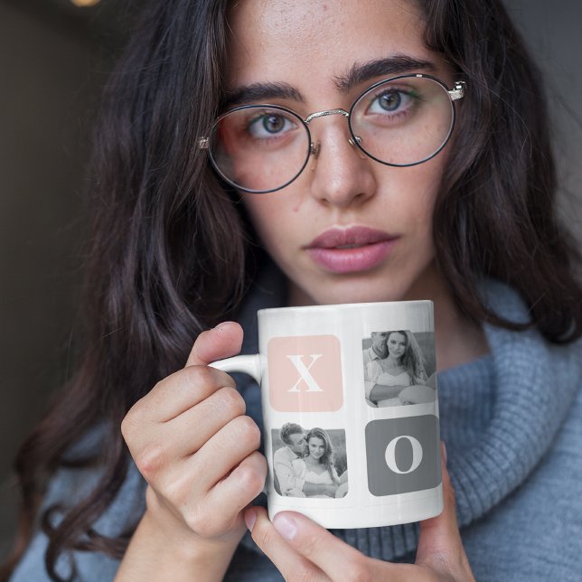 Caneca Colar XOXO de Cinzas e Foto do Casal e Pastel (Criador carregado)