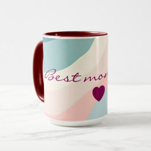 Caneca Coleção Absracta Moderna Rosa Bege Tom de Hortelã