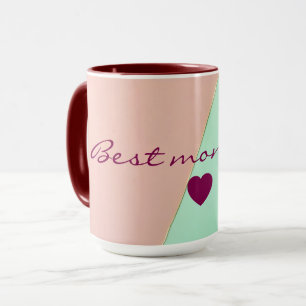 Caneca Coleção Absracta Tendência Rosa Bege Verde Menta