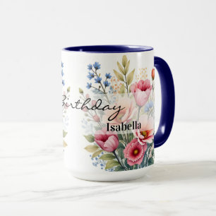 Caneca Coleção Bonita de Flores Silvestres de Luxo Popula