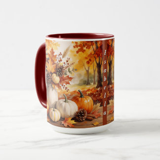 Caneca Coleção de Ação de Graças de Outono Moderna Dourad