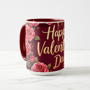 Caneca Coleção de Amor Floral Luxuosa Moderna e Bonita