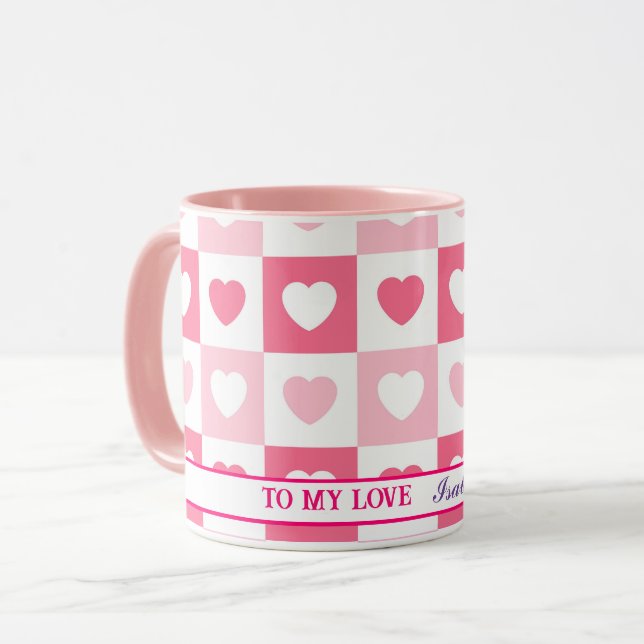 Caneca Coleção de Amor Moderno e Rosa (Frente Esquerda)