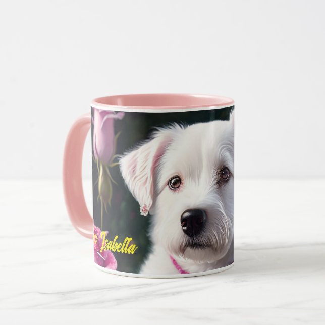 Caneca Coleção De Cães E Rosa (Frente Esquerda)