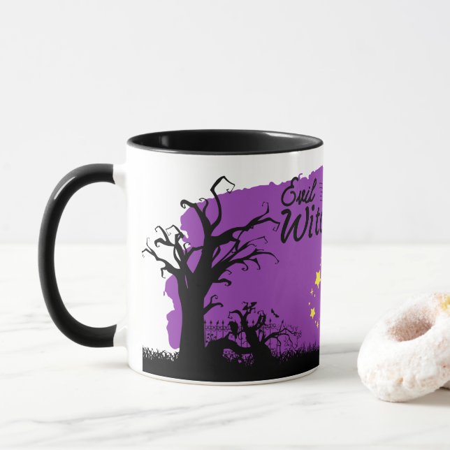 Caneca Coleção de Carimbo de Halloween "Mau Witch" (Com Donut)
