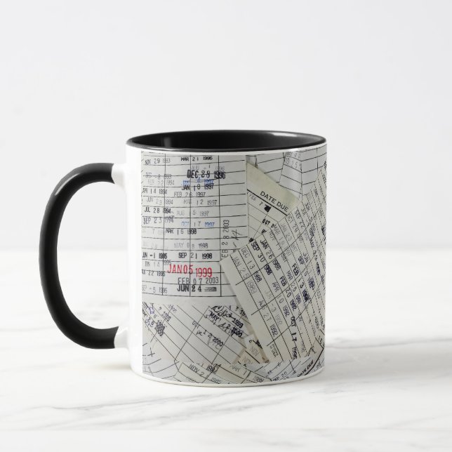 Caneca Coleção de Cartão de Biblioteca Antigo (Esquerda)