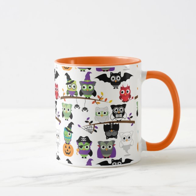 Caneca Coleção De Corujas De Halloween Spooky (Direita)