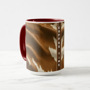 Caneca Coleção de Couros de Vaca Faux Moderna Elegante