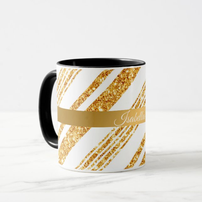 Caneca Coleção de faixas populares de Boho com Brilho Bra (Frente Esquerda)