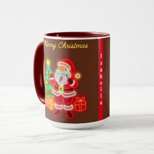 Caneca Coleção de Feriados Neon Modernos de Natal