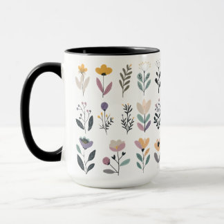Caneca Coleção de flores vetoriais