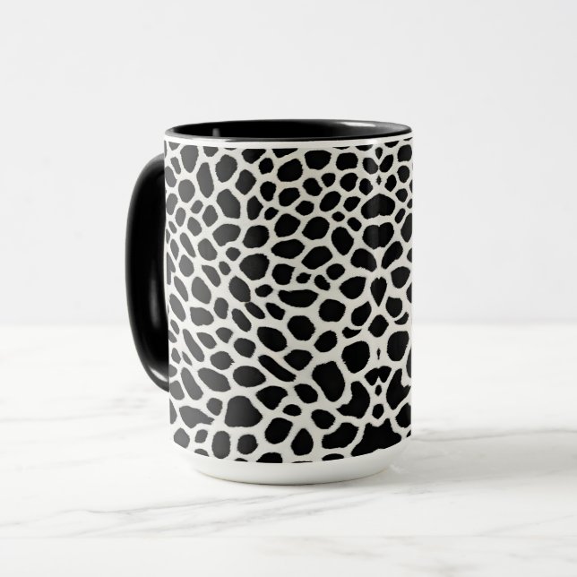Caneca Coleção de Leopardo Branco de Luxo Popular Elegant (Frente Esquerda)