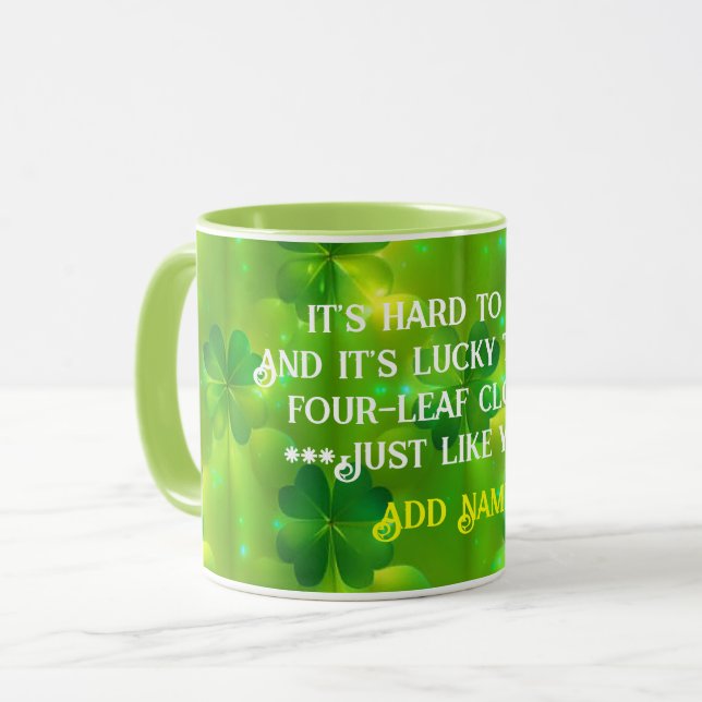 Caneca Coleção de Listas Trendy Green Clover 4 (Frente Esquerda)