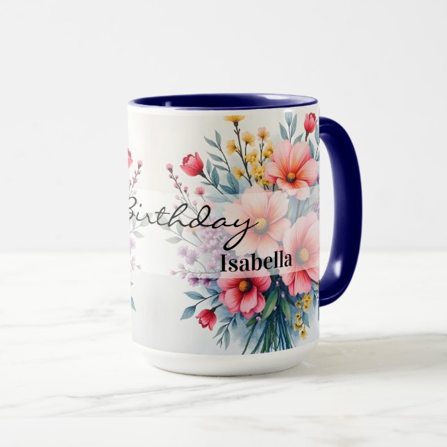 Caneca Coleção de Luxo Flores Silvestres da Moda (Frente Esquerda)