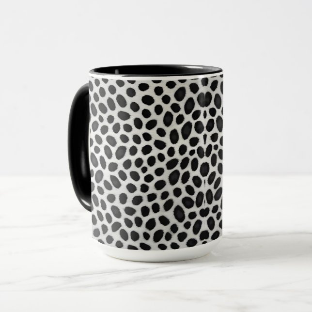 Caneca Coleção de Luxo Moderna Elegante-Leopardo Branco (Frente Esquerda)
