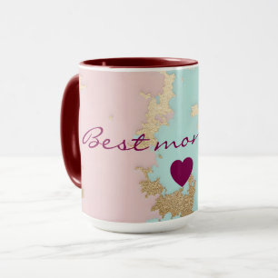 Caneca Coleção de Luxo Rosa Bege Rosa Hortelã Dourado Pop
