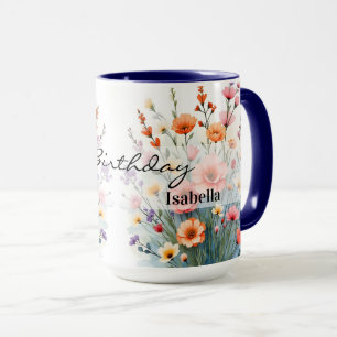 Caneca Coleção de Luxo Tendência de Belas Flores Silvestr