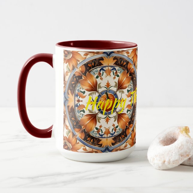 Caneca Coleção de outono de Ação de Bomba Moderna (Com Donut)