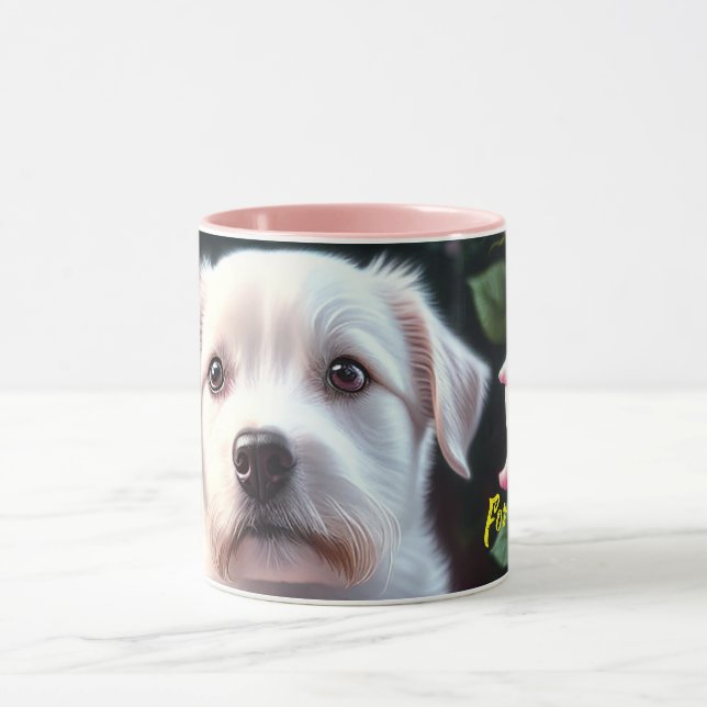 Caneca Coleção De rosas E Cães Pequenos (Centro)