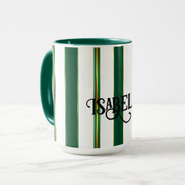 Caneca Coleção de Textura Dourada Verde de Linen Trendy,