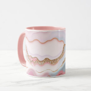 Caneca Coleção Dourada Azul Moderno de Agato Marble