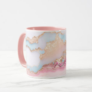 Caneca Coleção Dourada Azul Popular Agate