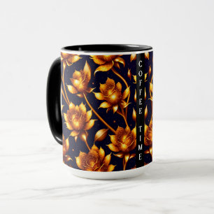 Caneca Coleção Dourada de Rosa de Grande Luxo Moderno