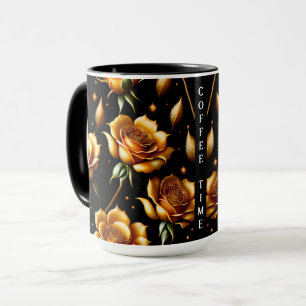 Caneca Coleção Dourada de Rosa de Luxo Moderno