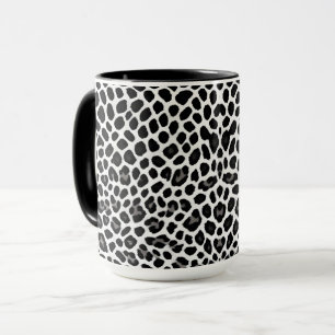 Caneca Coleção Elegante de Leopardo Branco de Luxo Popula