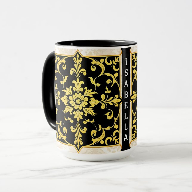 Caneca Coleção Floral Elegante de Luxo Moderno (Frente Esquerda)