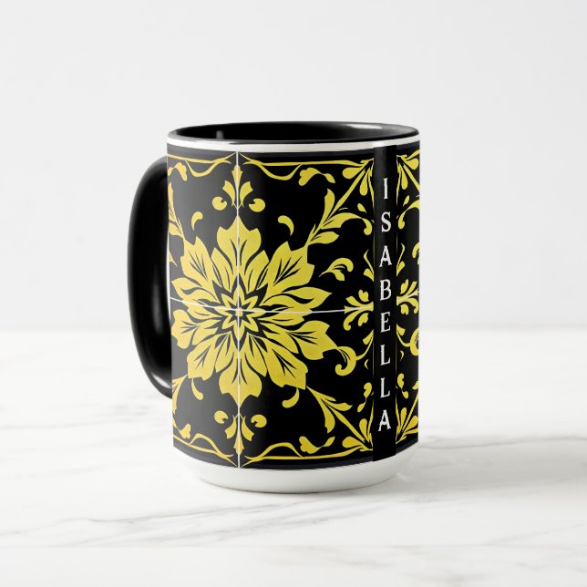 Caneca Coleção Floral Moderna e Elegante de Luxury (Frente Esquerda)