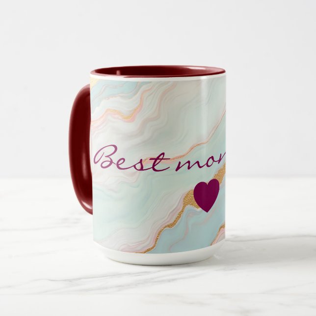 Caneca Coleção Luxo Dourado Rosa Bege Mint Popular (Frente Esquerda)
