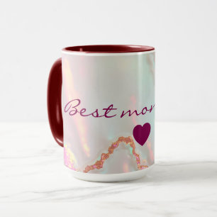 Caneca Coleção Luxo Moderno Rosa Bege Suave Dourado Verde