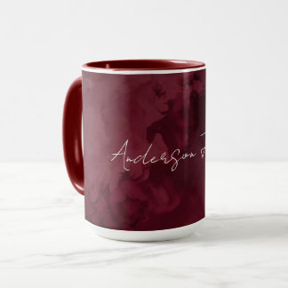 Caneca Coleção Luxuosa Tendência Dourada Borgonha