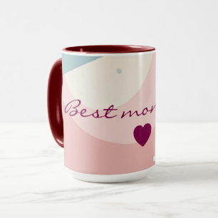 Caneca Coleção Moderna Abstrata Rosa Bege e Verde Menta