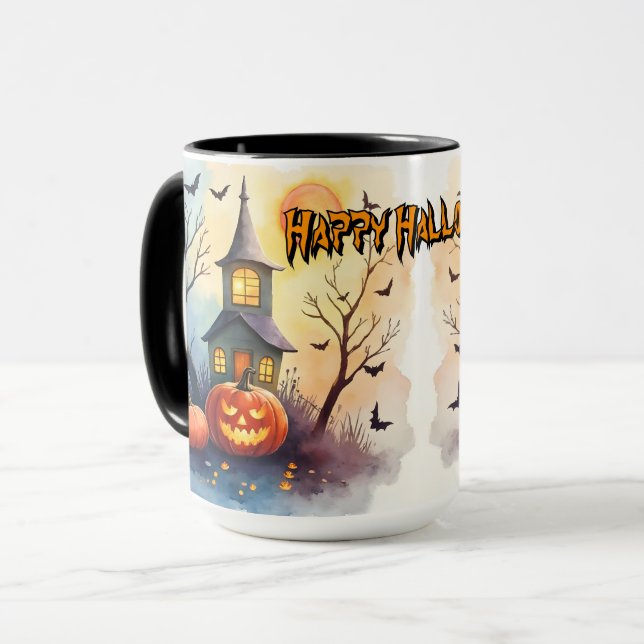 Caneca Coleção Moderna de Halloween Assustadoramente Fofa (Frente Esquerda)