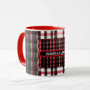 Caneca Coleção Moderna de Xadrez Preta abstrato