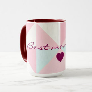 Caneca Coleção Popular Abstrata Rosa Bege Menta